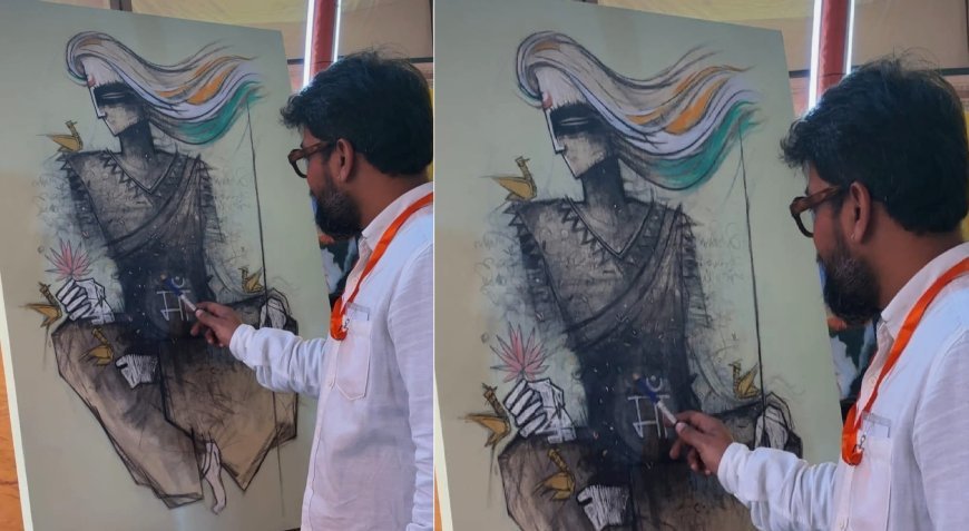 Prayagraj : वंदे मातरम गीत के 150 वर्ष पूरा होने पर राष्ट्रीय चित्रकार कार्यशाला, चित्र कला प्रदर्शनी में दिखी चित्रकारों की प्रतिभा