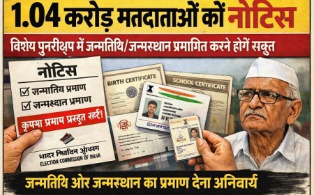 Lucknow: 1.04 करोड़ मतदाताओं को नोटिस: विशेष पुनरीक्षण में जन्मतिथि/जन्मस्थान प्रमाणित करने होंगे सबूत। 