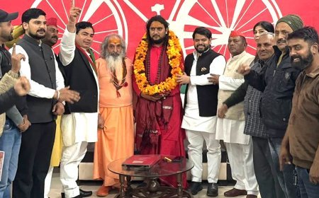 Bajpur : बाजपुर में सपा कार्यवाहक प्रदेशाध्यक्ष महंत शुभम गिरी का भव्य स्वागत, कहा- उत्तराखंड में परिवर्तन तय