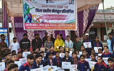 Hardoi: हरदोई में जिला स्तरीय खेलकूद प्रतियोगिता: माधोगंज, हरियावां और शाहाबाद बने विजेता। 