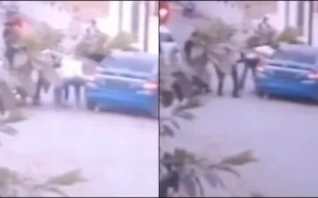 प्रयागराज में ओवरटेक विवाद: युवक को कार में खींचकर पिस्टल बट से पीटा, दांत से काटा; CCTV फुटेज वायरल।