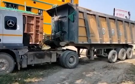 Saharanpur : सहारनपुर में अवैध खनन के खिलाफ पुलिस की सख्त कार्रवाई, ओवरलोड ट्रक जब्त