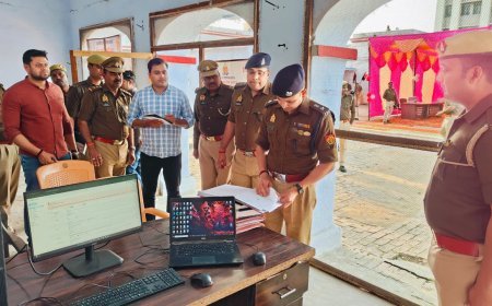 Hardoi : पुलिस अधीक्षक ने थाना बिलग्राम का वार्षिक निरीक्षण किया