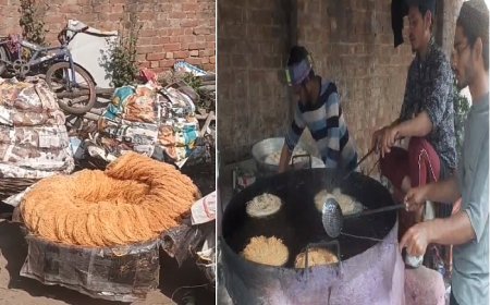 Sambhal: रमज़ान से पहले खजला-फेनी की खुशबू से महका संभल, महँगाई के बावजूद कारीगरों की मेहनत जारी। 