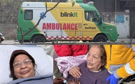 Blinkit की एंबुलेंस सर्विस ने 90 वर्षीय दादी की जान बचाई, गुरुग्राम निवासी ने अनुभव साझा किया।
