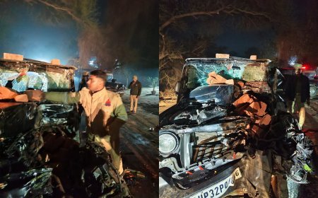 Bahraich : बहराइच में तेज रफ्तार थार ने ट्रैक्टर-ट्रॉली में मारी टक्कर, तीन युवक घायल