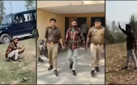 मेरठ के रामराज में दिनदहाड़े हत्याकांड का मुख्य आरोपी प्रदीप धीमान गिरफ्तार, गन्ने के खेत में दो तमंचे तानकर घंटों चले हाई-वोल्टेज ड्रामा के बाद किया सरेंडर।