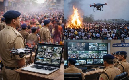 Pilibhit : पीलीभीत में होली पर पुलिस की सख्त सुरक्षा, 17 सेक्टर में बंटा जिला, ड्रोन और सीसीटीवी से हो रही निगरानी