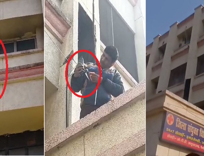 Sambhal: चीनी मांझा बना मौत का फंदा, देवदूत बनकर पहुंचे अस्पताल कर्मचारी ने कबूतर की बचाई जान।