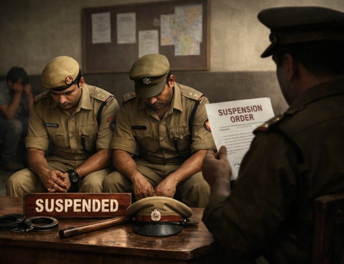 Hardoi : हरदोई में दो पुलिसकर्मी निलंबित, थाने में बेवजह बैठाने व अमर्यादित व्यवहार करने का मामला