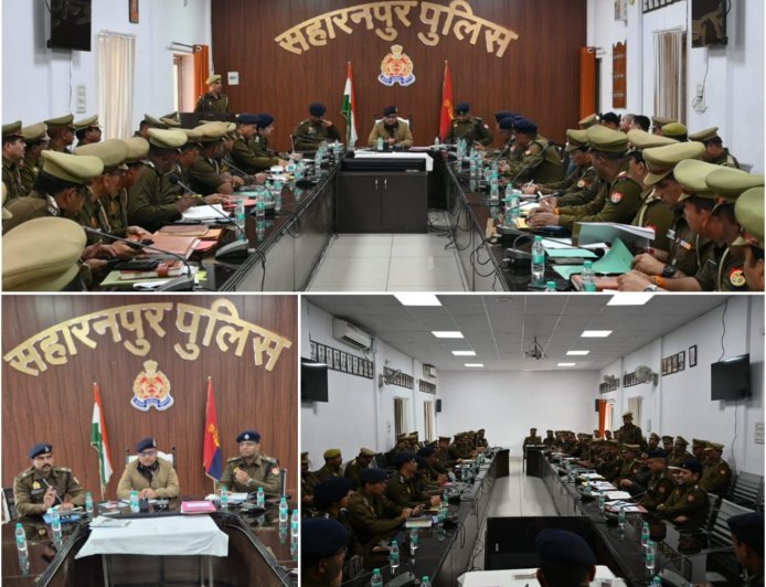 Saharanpur : नए एसएसपी अभिनंदन सिंह ने कानून व्यवस्था और त्योहारों की तैयारियों पर अधिकारियों के साथ बैठक की