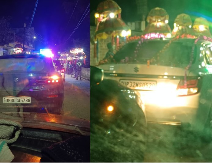 Hardoi : संडीला में बारात निकालने से सड़क जाम, राहगीरों को हुई परेशानी