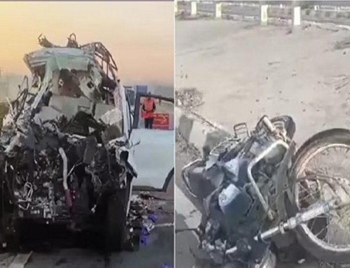 बेंगलुरु के होसकोटे में भीषण चेन हादसा, तेज रफ्तार XUV700 ने बाइक को टक्कर मारी फिर ट्रक से भिड़ी, 7 लोगों की मौत। 