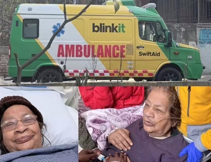 Blinkit की एंबुलेंस सर्विस ने 90 वर्षीय दादी की जान बचाई, गुरुग्राम निवासी ने अनुभव साझा किया।