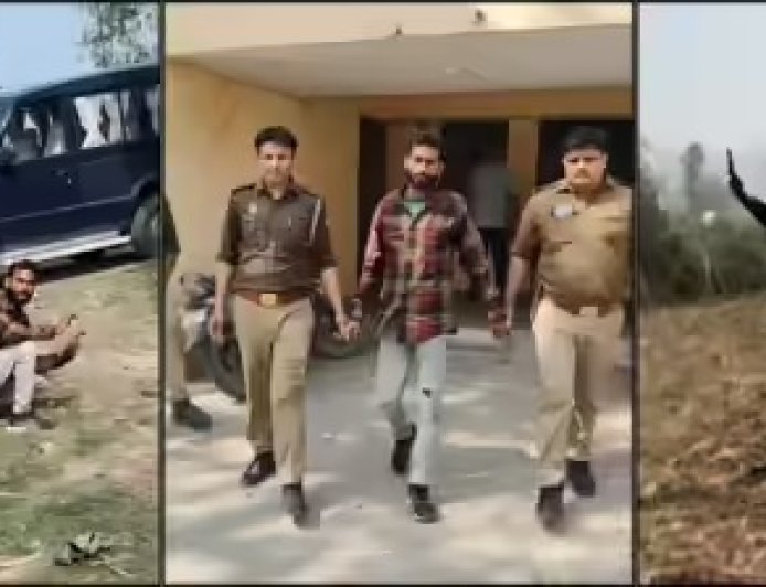 मेरठ के रामराज में दिनदहाड़े हत्याकांड का मुख्य आरोपी प्रदीप धीमान गिरफ्तार, गन्ने के खेत में दो तमंचे तानकर घंटों चले हाई-वोल्टेज ड्रामा के बाद किया सरेंडर।