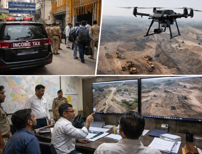 Varanasi : पूर्वांचल में एआई और ड्रोन की मदद से पहली हाईटेक कार्रवाई- वाराणसी से मिर्जापुर तक आयकर विभाग द्वारा खनन कारोबारियों पर छापे में करोड़ों की संपत्ति जब्त