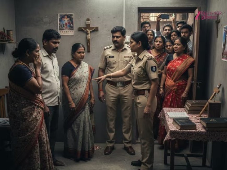 ग्रेटर नोएडा सेक्टर 36 बेसमेंट में कथित धर्मांतरण प्रार्थना सभा पर पुलिस कार्रवाई, 4 लोग हिरासत में।