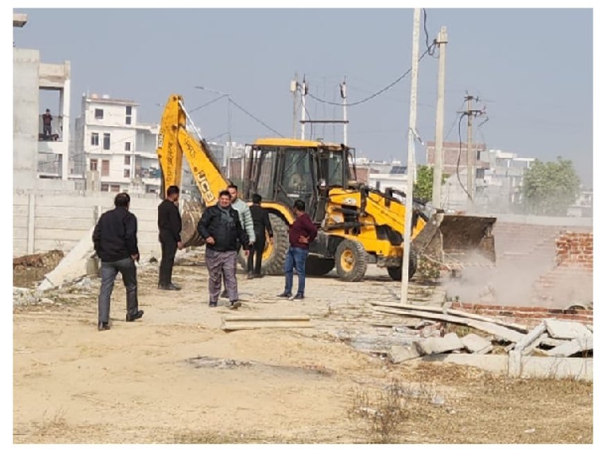 Lucknow: सुशांत गोल्फ सिटी में 05 अवैध प्लाटिंग ध्वस्त, गोमती नगर व चिनहट में 02 अवैध निर्माण सील।  