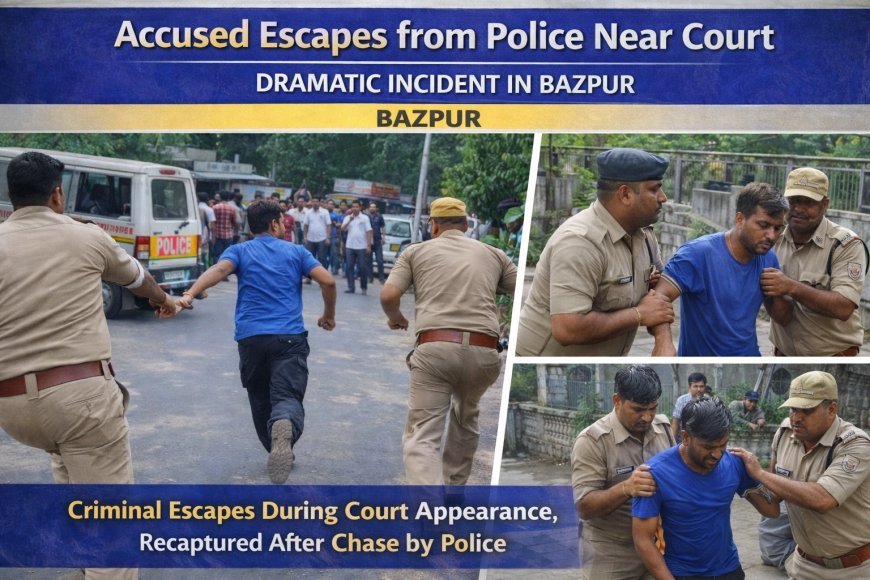 Bajpur : कोर्ट से फरार हुआ आरोपी, पुलिस ने लेबड़ा पुल के पास से पकड़ा