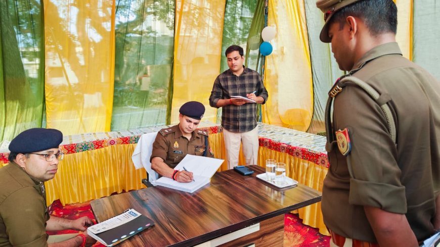 Hardoi : हरदोई पुलिस अधीक्षक ने थाना मल्लावां का वार्षिक निरीक्षण किया