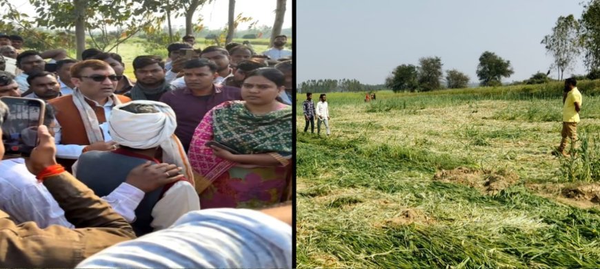 Sitapur : सिधौली में प्रशासनिक कार्रवाई से बवाल, किसानों की खड़ी फसल पर चला ट्रैक्टर