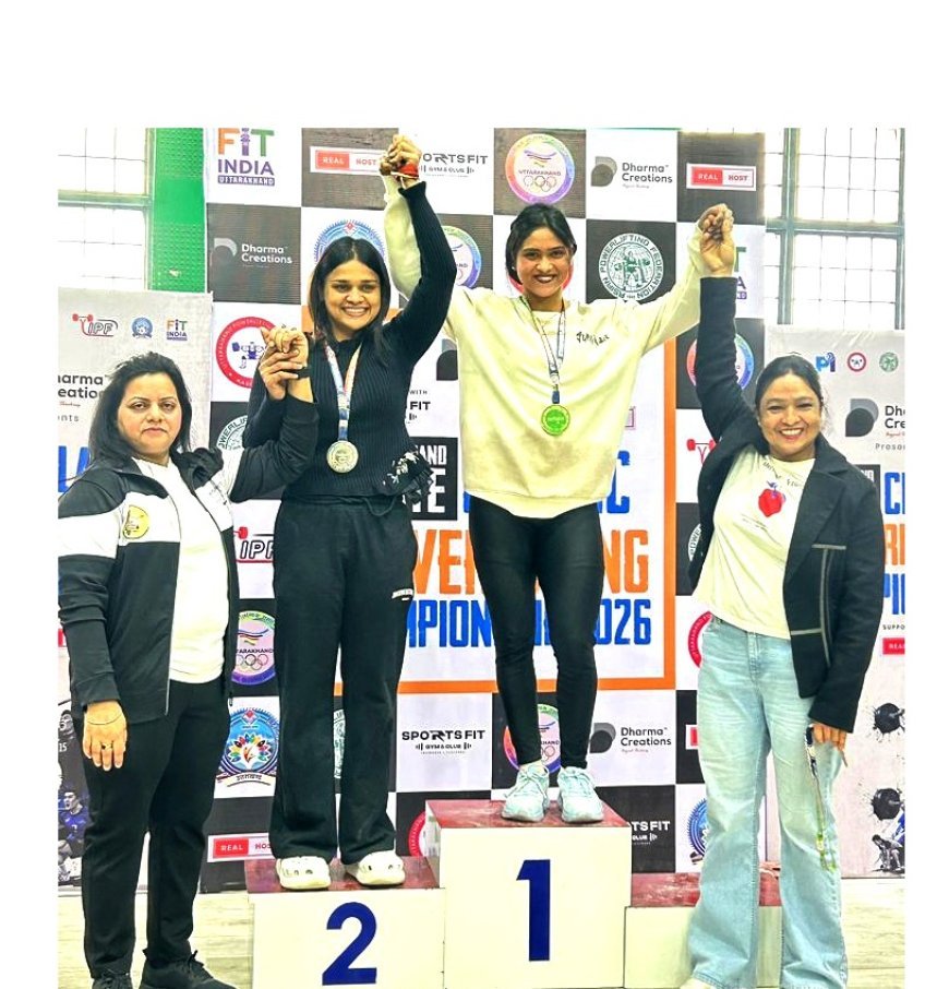 Bajpur : बाजपुर की नेहा दिवाकर ने 63 किलो भार वर्ग में स्वर्ण पदक जीता