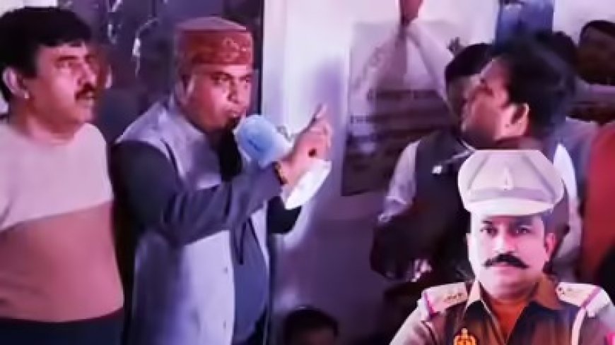 कासगंज थाने में इंस्पेक्टर ने भाजपा जिलाध्यक्ष को फोन पर दी गाली, नीरज शर्मा और विधायक हरिओम वर्मा सैकड़ों कार्यकर्ताओं के साथ धरने पर बैठे। 