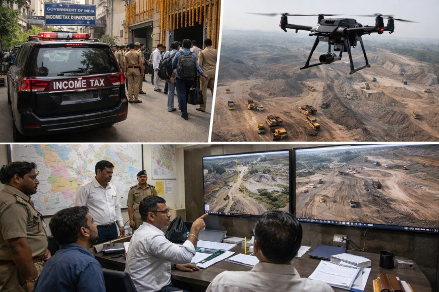 Varanasi : पूर्वांचल में एआई और ड्रोन की मदद से पहली हाईटेक कार्रवाई- वाराणसी से मिर्जापुर तक आयकर विभाग द्वारा खनन कारोबारियों पर छापे में करोड़ों की संपत्ति जब्त