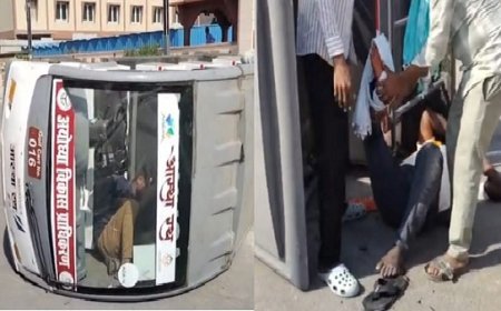 अयोध्या में बड़ा हादसा: तेज रफ्तार गोल्फ कार्ट पलटने से श्रद्धालुओं के हाथ-पैर टूटे, चालक फरार। 