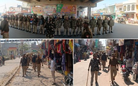 Hardoi: होली, रमज़ान को लेकर संडीला में फ्लैग मार्च, सुरक्षा का दिया गया भरोसा। 