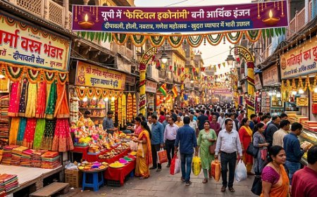 यूपी में ‘फेस्टिवल इकोनॉमी’ बनी आर्थिक इंजन- दीपावली, होली, नवरात्र और गणेश महोत्सव जैसे पर्वों में खुदरा व्यापार में भी हुई उल्लेखनीय वृद्धि। 