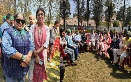 Hardoi: कलेक्ट्रेट में सजी रंगों की चौपाल: डीएम अनुनय झा संग प्रशासन, अधिवक्ता व पत्रकारों ने प्रेम और सौहार्द की होली खेली। 