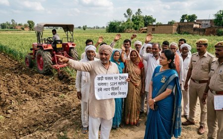 Sitapur: खड़ी फसल ट्रैक्टर से जोती, किसानों ने SDM से लगाई न्याय की गुहार। 