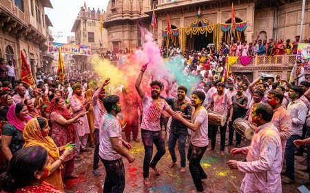 Holi Special: भारत में होली का रंगीन उत्सव, ब्रज क्षेत्र में छाया विशेष आकर्षण।