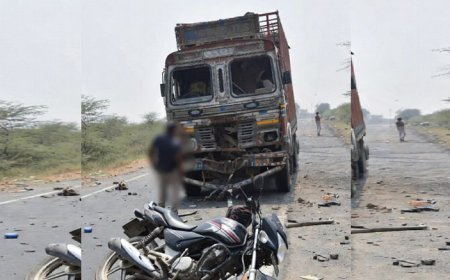 हरदोई में दर्दनाक सड़क हादसा: ट्रक की टक्कर से बाइक सवार युवक की मौके पर मौत।