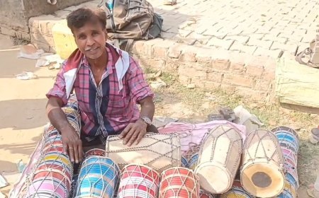 Sambhal: 20 साल से ढोलक की थाप से गूंजते मेले: अमरोहा के कारीगर इमरान अहमद की अनोखी मेहनत। 