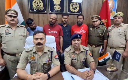 Sambhal: 24 घंटे में लूट का खुलासा: 4 आरोपी गिरफ्तार, 20 कूलर और कार बरामद। 