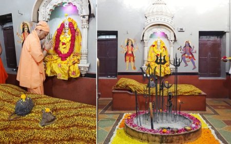 जालोर में श्री रत्नेश्वर महादेव मंदिर के 375 वर्ष पूर्ण होने पर महायज्ञ व धर्मसभा में शामिल हुए मुख्यमंत्री योगी आदित्यनाथ।