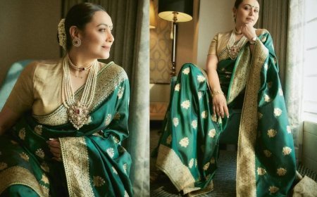 रानी मुखर्जी का शाही अवतार: सब्यसाची की हरी रेशमी साड़ी में बिखेरा जलवा, सादगी और भव्यता का अनूठा संगम