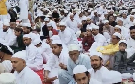 Moradabad : मुरादाबाद में ईद-उल-फितर की नमाज दो पालियों में शांतिपूर्ण ढंग से अदा हुई, बारिश और कीचड़ के बावजूद उत्साह बरकरार