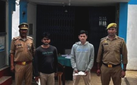 Sitapur : पुलिस चेकिंग में दो अपराधी गिरफ्तार, अवैध तमंचे और कारतूस बरामद