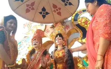 Kushinagar : पडरौना में गणगौर विदाई समारोह की धूम, सैकड़ों महिलाओं ने पारंपरिक उत्साह के साथ निकाली भव्य शोभायात्रा