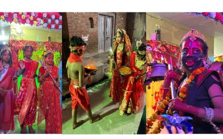 Hardoi : संडीला में बच्चों ने सजाया माता का भव्य दरबार, भक्ति और उत्साह का बना केंद्र