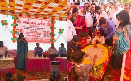 Lucknow: बालवाटिका नवारंभ उत्सव: नन्हें हाथों ने रेत पर लिखी सीख की पहली इबारत। 