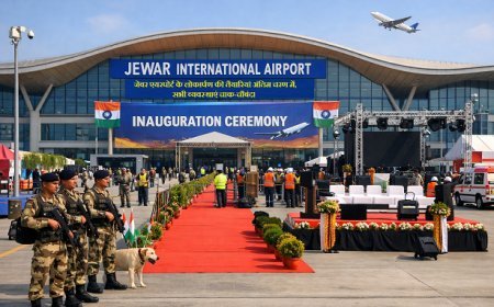 Gautam Buddha Nagar: जेवर एयरपोर्ट के लोकार्पण की तैयारियां अंतिम चरण में, सभी व्यवस्थाएं चाक-चौबंद। 