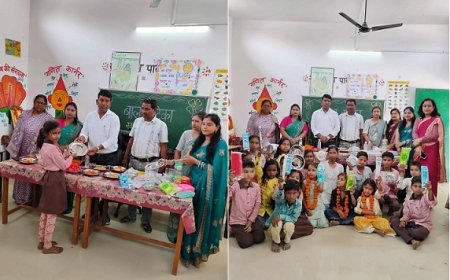 Hardoi: जरहा विद्यालय में कन्या पूजन व नव-प्रवेश उत्सव, बेटियों के सम्मान में झुका समाज। 