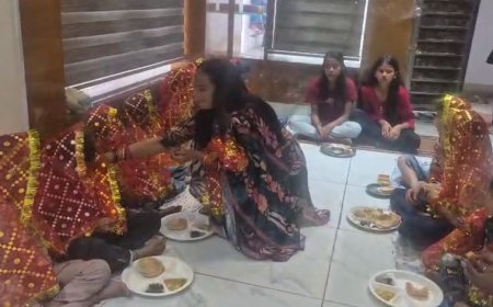 Sambhal: नवरात्रि की पूर्णाहुति पर कन्या पूजन: आस्था, परंपरा और श्रद्धा का अद्भुत संगम। 