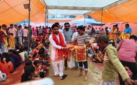 Sitapur : हवन और विशाल भंडारे के साथ नौ दिवसीय श्रीमद्भागवत कथा का हुआ समापन