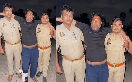 Barabanki : 16 मुकदमों में वांछित आरोपी मुठभेड़ के बाद गिरफ्तार, पैर में लगी गोली