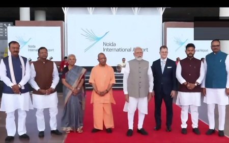 नोएडा इंटरनेशनल एयरपोर्ट का ऐतिहासिक उद्घाटन: प्रधानमंत्री मोदी ने राष्ट्र को समर्पित किया उत्तर प्रदेश का नया 'जेवर'।